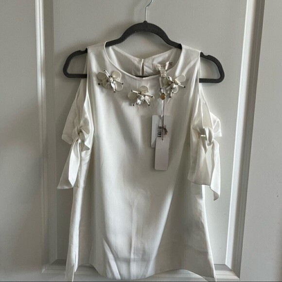 - TED Baker Yanas Embellished Cold Shoulder Top 6US - Picture 8 of 11